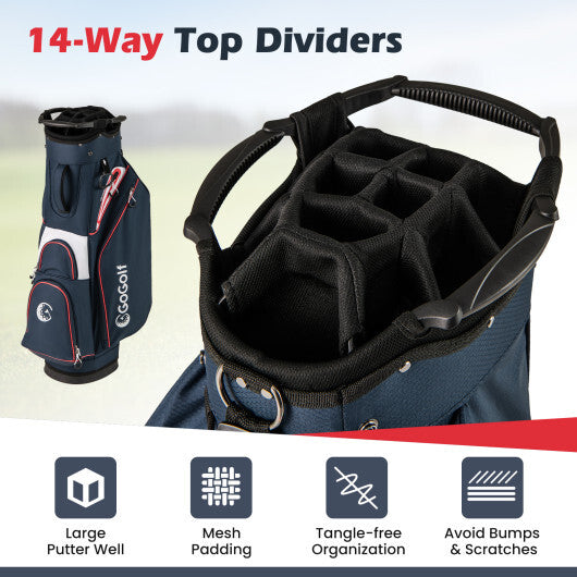Golf Cart Bag Lightweight Portable Golf Club Organizer Bag-Gray LuxuryLifeWay Online Store