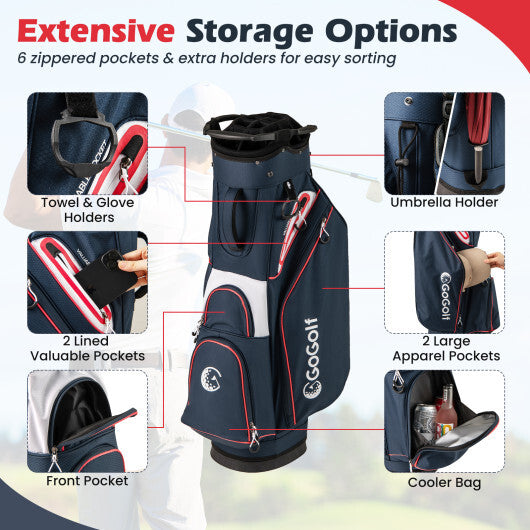 Golf Cart Bag Lightweight Portable Golf Club Organizer Bag-Gray LuxuryLifeWay Online Store