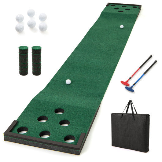 11 FT Indoor Outdoor Putting Green Mat with 2 Adjustable Putters and 6 Balls LuxuryLifeWay Online Store