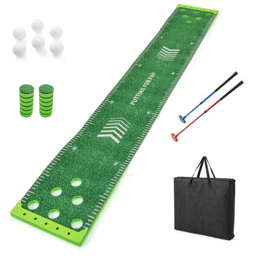 11 FT Putting Green Mat with 2 Adjustable Putters and 6 Balls LuxuryLifeWay Online Store