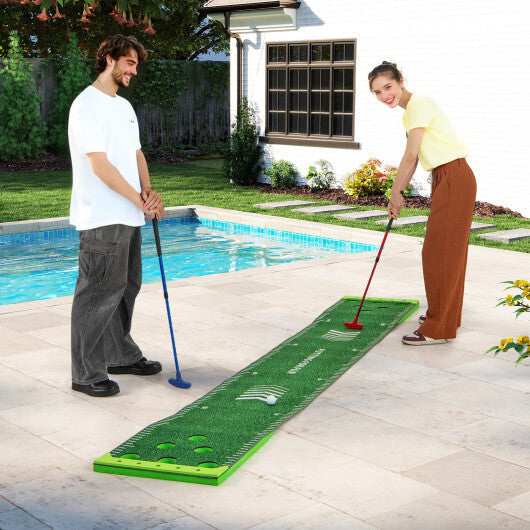 11 FT Putting Green Mat with 2 Adjustable Putters and 6 Balls LuxuryLifeWay Online Store