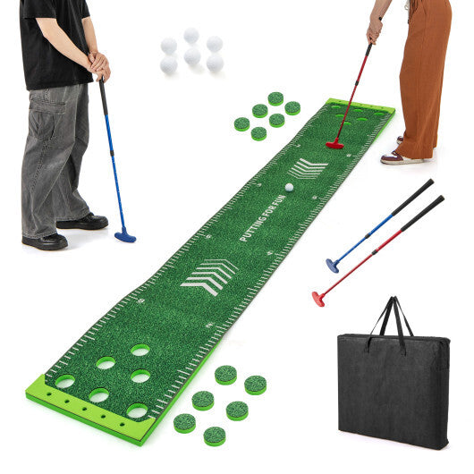 11 FT Putting Green Mat with 2 Adjustable Putters and 6 Balls LuxuryLifeWay Online Store