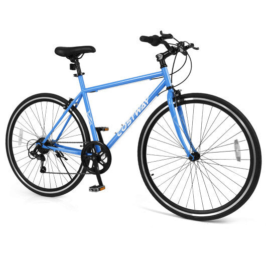 26 Inch Mountain Bike Adjustable with 6-Speed and All-terrain Rubber Wheels-Blue - Color: Blue - Size: 26 inches LuxuryLifeWay Online Store