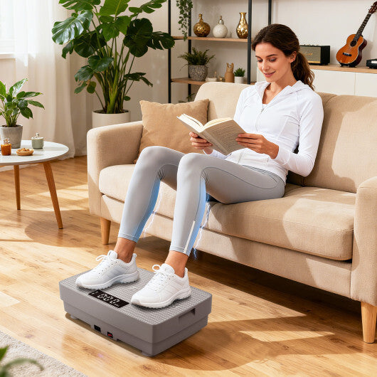 Vibration Plate Exercise Machine with Gravity Sensor and Remote Control for Home Gym-Gray LuxuryLifeWay Online Store
