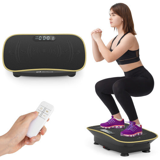 Vibration Plate Exercise Machine for Lymphatic Drainage and Weight Loss with 10 Speed Intensities-Black LuxuryLifeWay Online Store