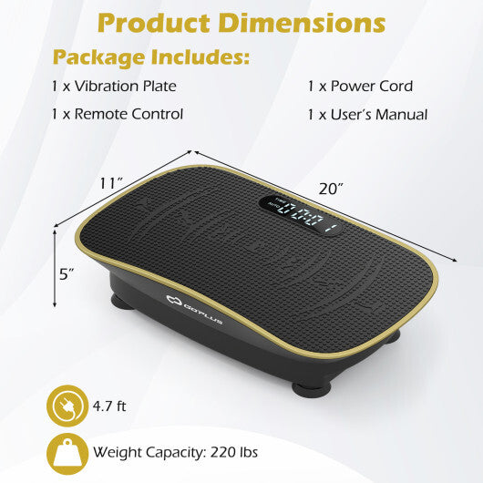 Vibration Plate Exercise Machine for Lymphatic Drainage and Weight Loss with 10 Speed Intensities-Black LuxuryLifeWay Online Store