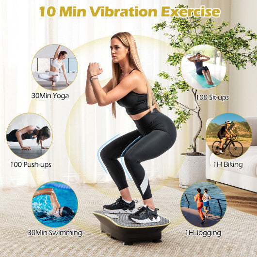 Vibration Plate Exercise Machine for Lymphatic Drainage and Weight Loss with 10 Speed Intensities-Black LuxuryLifeWay Online Store