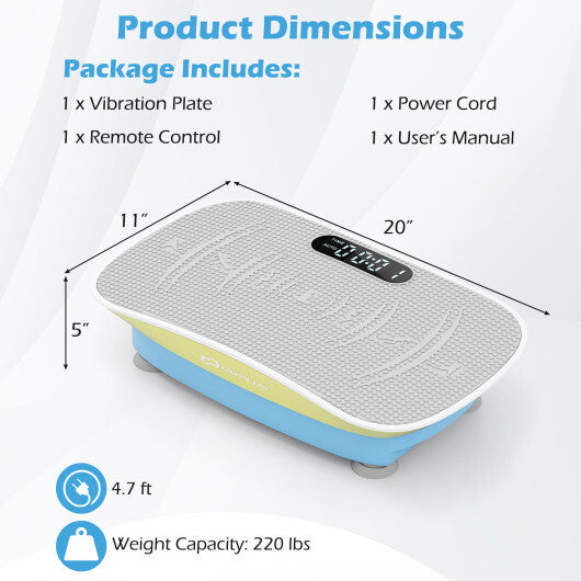 Vibration Plate Exercise Machine for Lymphatic Drainage and Weight Loss with 10 Speed Intensities-Black LuxuryLifeWay Online Store
