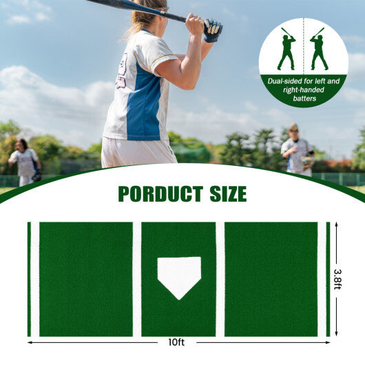 Softball Pitching Mat 10 x 3 Feet Softball Training Aid-Red