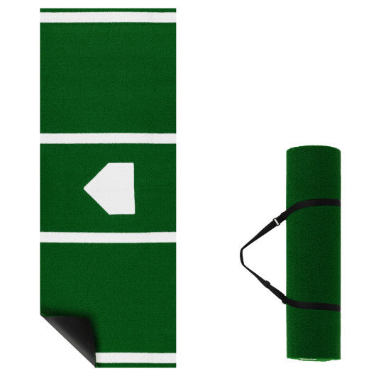 10 x 3.8 ft Baseball and Softball Hitting Mat with Home Plate-Green LuxuryLifeWay Online Store