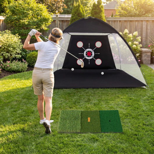 10.3 x 6.5 Feet Golf Practice Net with Foldable Tri-Turf Mat LuxuryLifeWay Online Store