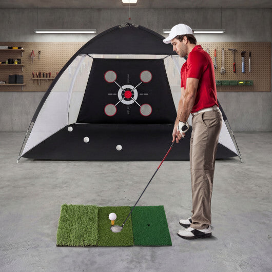 10.3 x 6.5 Feet Golf Practice Net with Foldable Tri-Turf Mat LuxuryLifeWay Online Store
