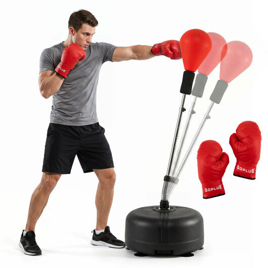 54.5"-62" Height Adjustable FPunching Bag with Stand for Teens and Adults-Red LuxuryLifeWay Online Store