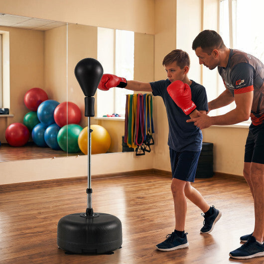 54.5"-62" Height Adjustable FPunching Bag with Stand for Teens and Adults-Red