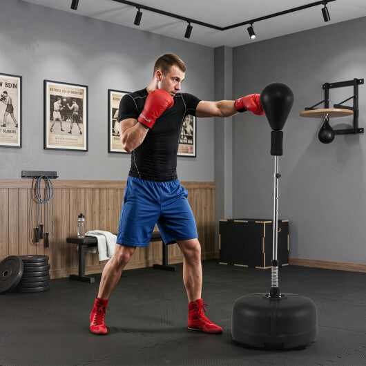 54.5"-62" Height Adjustable FPunching Bag with Stand for Teens and Adults-Red