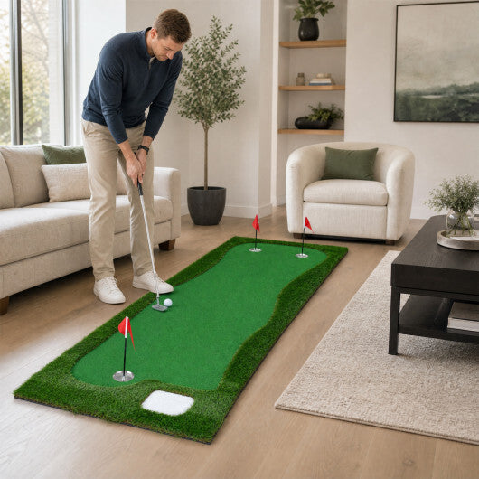 10 x 3.5ft Golf Putting Green with 3 Hole Cups and 3 Flags for Home Backyard Garage Office LuxuryLifeWay Online Store