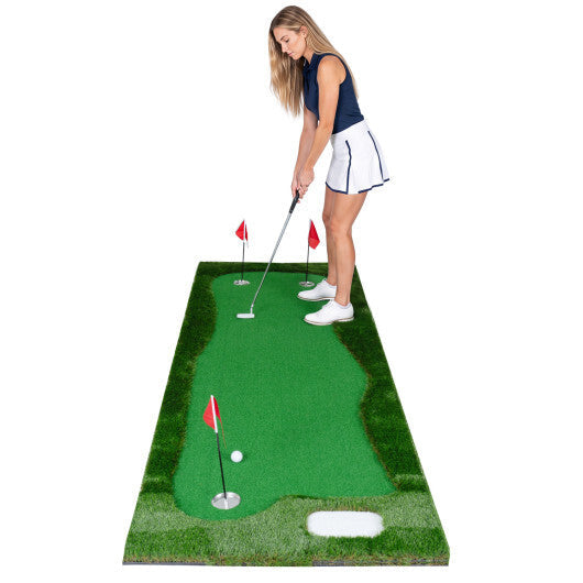 10 x 3.5ft Golf Putting Green with 3 Hole Cups and 3 Flags for Home Backyard Garage Office LuxuryLifeWay Online Store