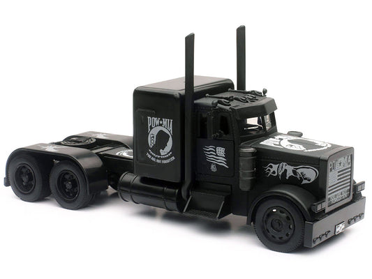 Peterbilt Custom Truck Black Out "POW-MIA You Are Not Forgotten" 1/32 Diecast Model by New Ray LuxuryLifeWay Online Store