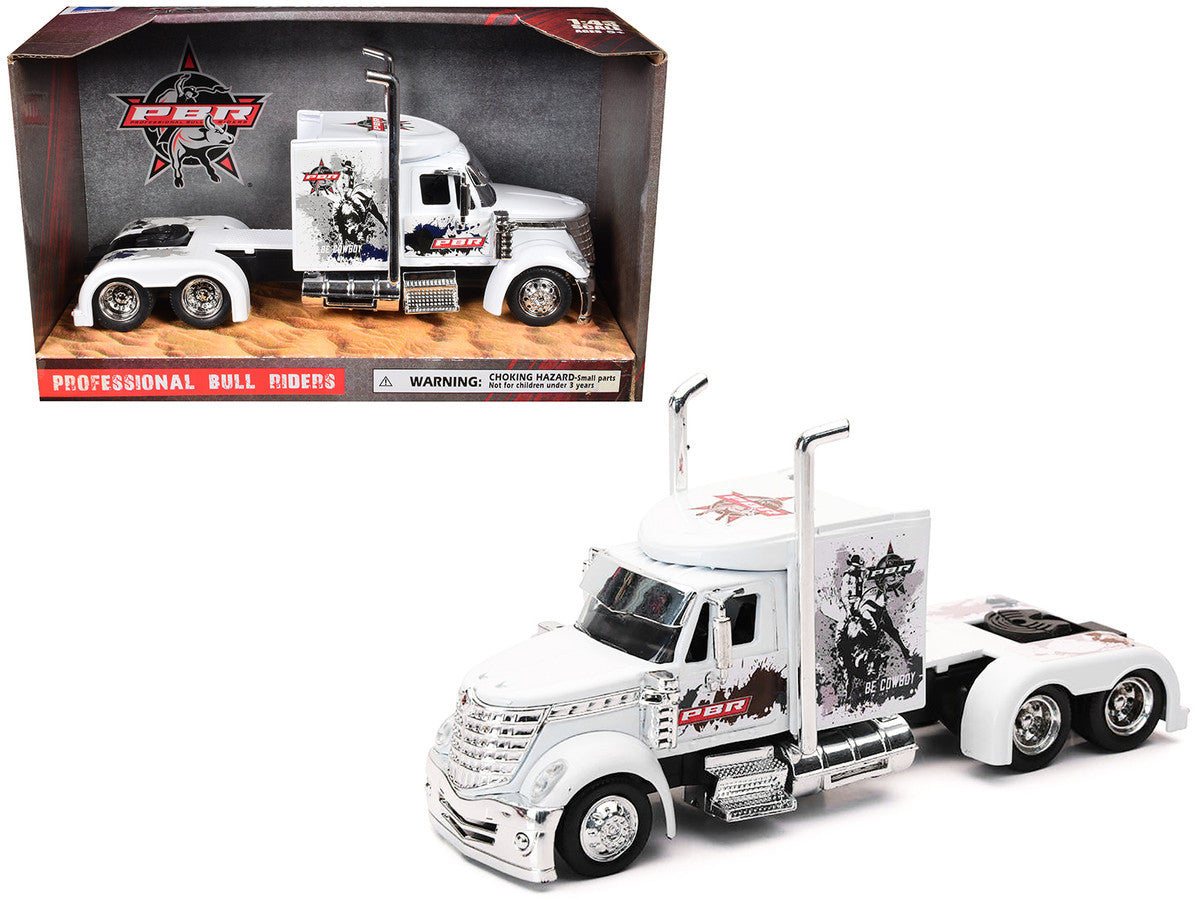 International Lonestar Truck Tractor White "PBR Professional Bull Riders" 1/43 Diecast Model by New Ray LuxuryLifeWay Online Store