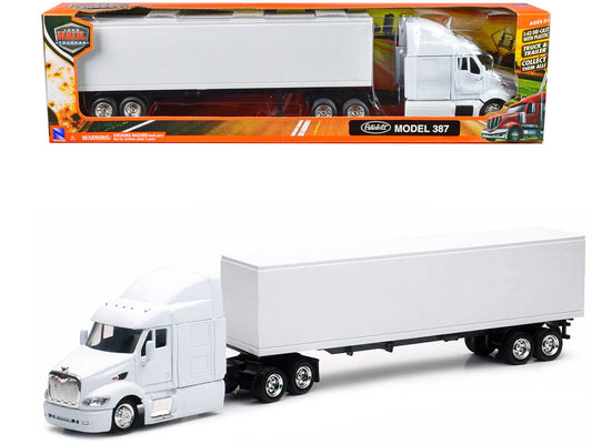Peterbilt 387 Truck with Dry Goods Trailer White "Long Haul Trucker" Series 1/43 Diecast Model by New Ray LuxuryLifeWay Online Store
