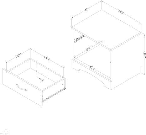 Modern 1 Drawer Nightstand End Side Table Storage in White LuxuryLifeWay Online Store