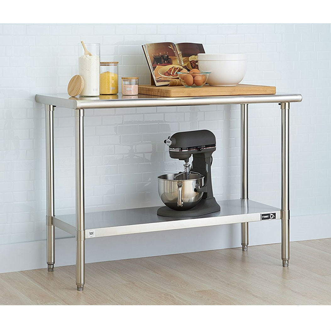 Stainless Steel Top Food Safe Prep Table Utility Work Bench with Bottom Shelf LuxuryLifeWay Online Store