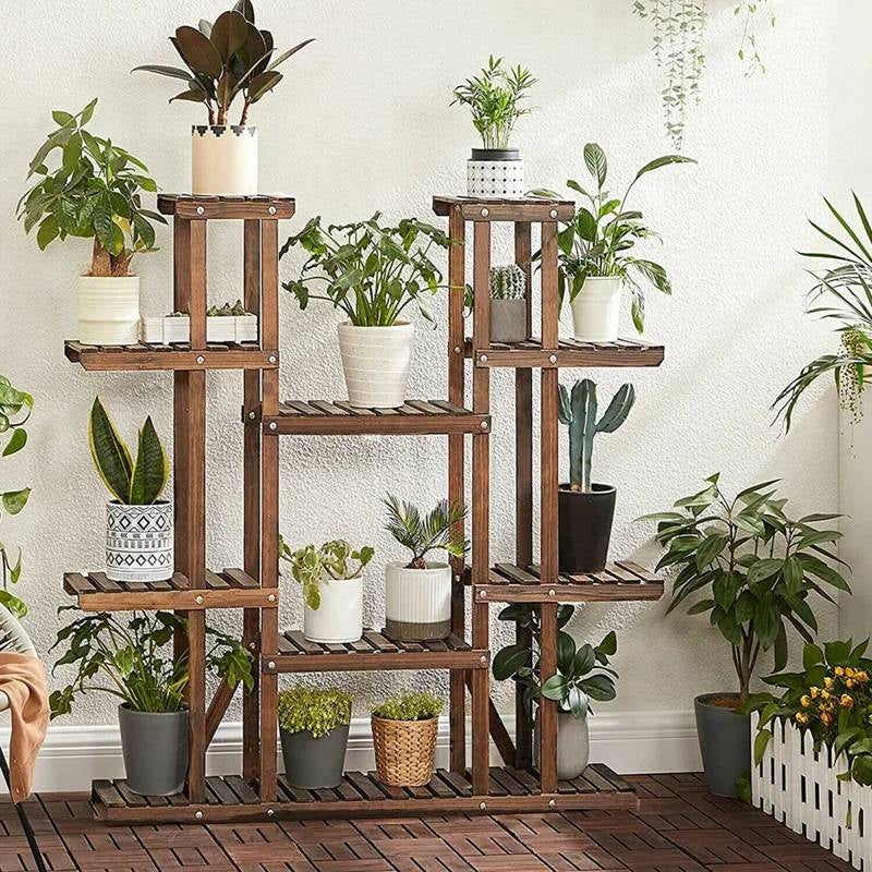 Solid Wood Indoor Outdoor 11-Tier Plant Stand LuxuryLifeWay Online Store