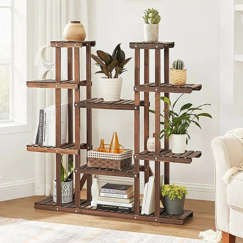 Solid Wood Indoor Outdoor 11-Tier Plant Stand LuxuryLifeWay Online Store