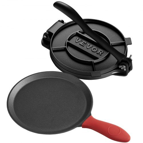 Tortilla Press, 10 Inch Cast Iron Tortilla and Roti Maker, Heavy Duty Tortilladora Press, Pataconera Makers with Handle and 100 Pcs Parchment Paper, Dough Taco Press for Flour Tortilla, Tawa LuxuryLifeWay Online Store