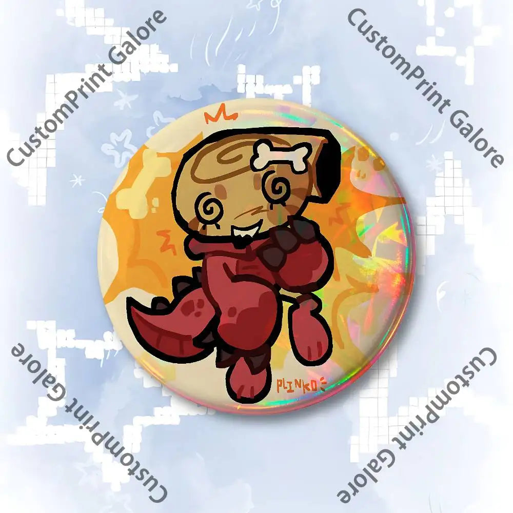Cute Funny S-Shelly W-Wold Customizable Badge Tinplate Brooch Laser Film Lapel Pin for Decoration Party Small Gifts Pi-Mart