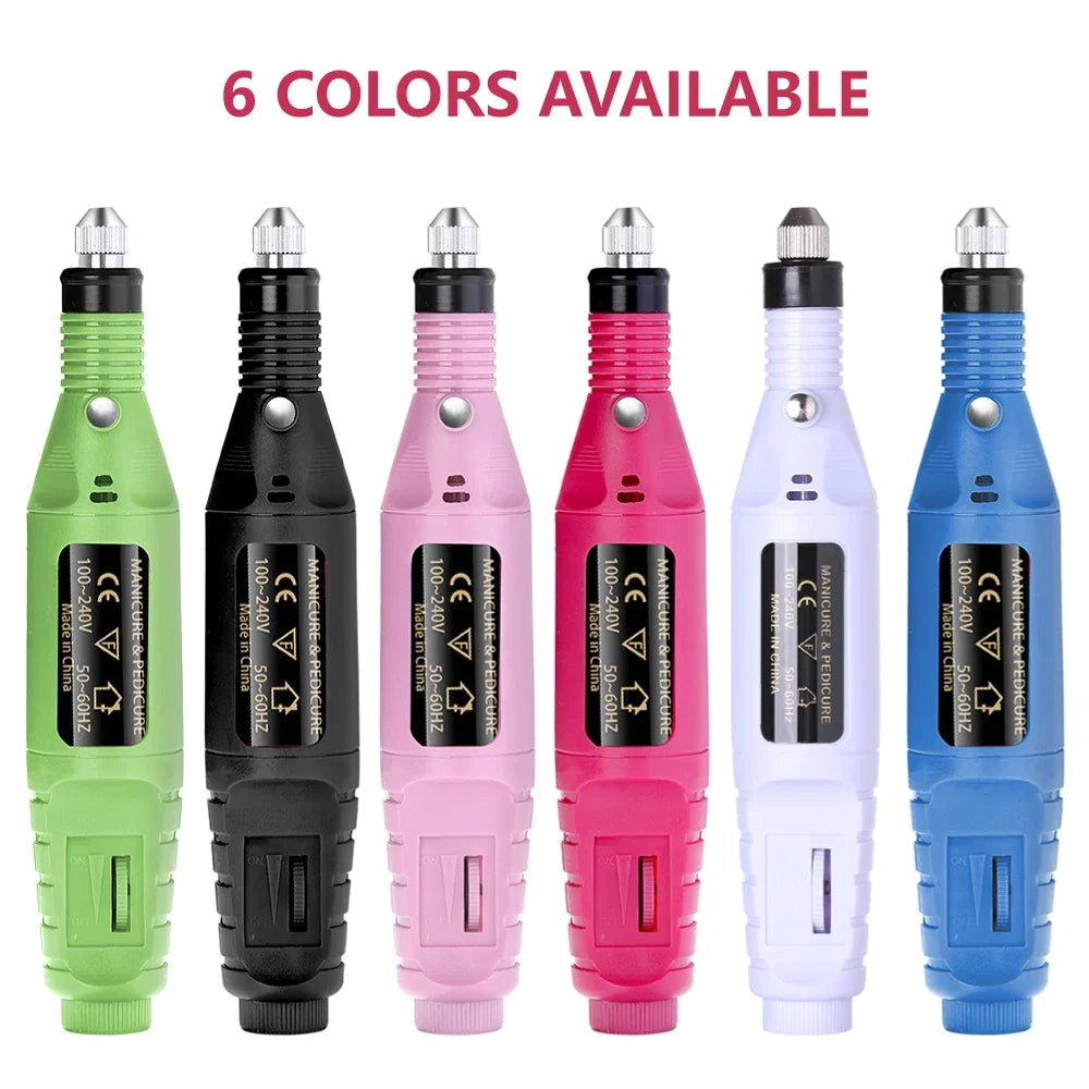 LULAA Electric Nail Drill Machine Set Pedicure Grinding Equipment Mill For Manicure  Professional Strong Nail Polishing Tool Tri Light Beauty