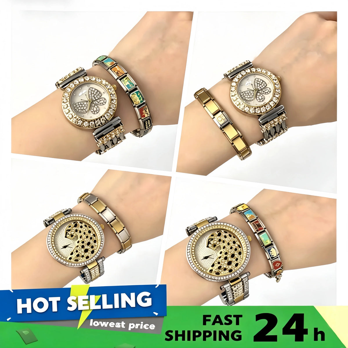 Italian Charm Link for Women Men 9mm Width Silver Gold Color Chain Stainless Steel Bracelet on Hand DIY Making Jewelry Wholesale Pi-Mart