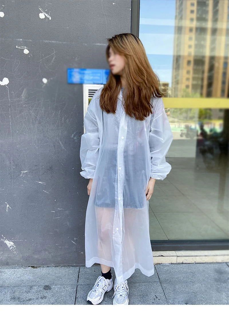 Raincoat Women Men Impermeable Thickened Waterproof Raincoat Tourism Outdoor Hiking Rain Poncho Raincoat Hooded Rain Coat Pi-Mart