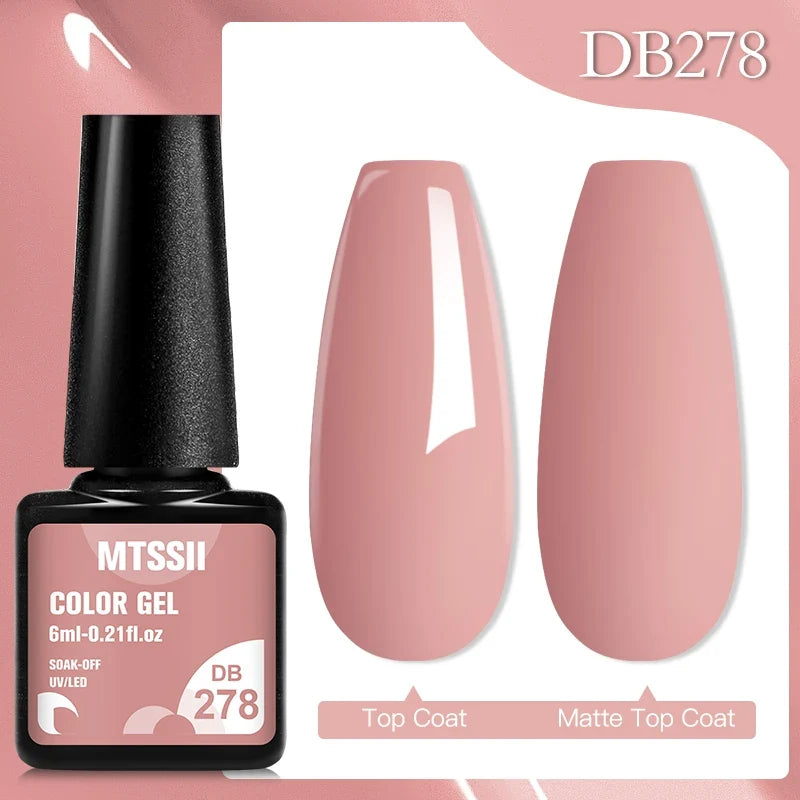 Mtssii 6ML Chocolate Color Gel Nail Polish Brown Semi Permanent UV Gel Autumn Winter Popular Soak Off Nail Art Gel Varnishes Tri Light Beauty