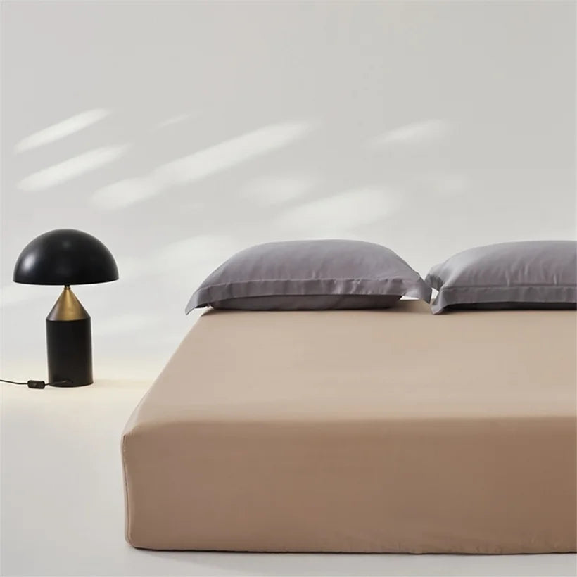 3pcs Set 100% Mulberry Silk Bed Sheet Set with 1pc Fitted Sheet and 2pcs Pillowcase Mattress Cover for Double King Queen Size LadyShow.Store