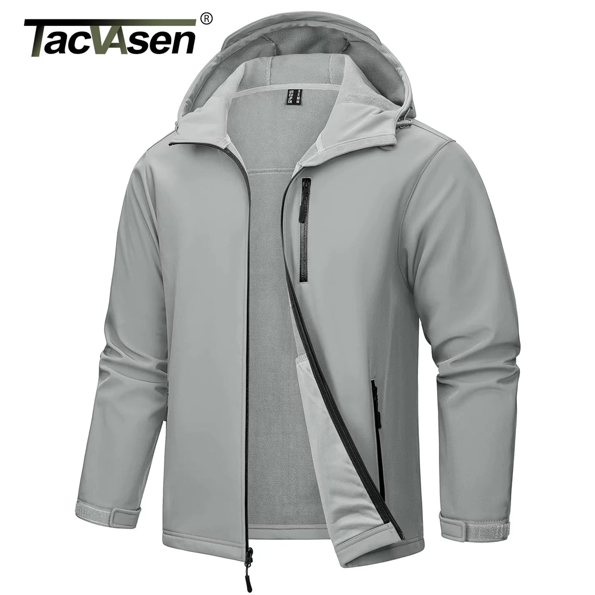TACVASEN Hooded Softshell Jacket Mens Waterproof Rain Jacket Fleece Lined Work Jacket Outdoor Trekking Hiking Windbreaker Male Pi-Mart