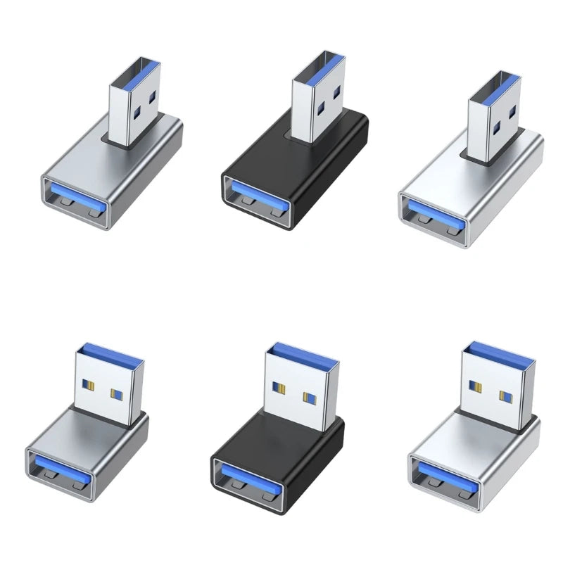 90 Degree Left Right Up Down Angled USB 3.0 A Male to Female Extension Connector Adapter for Laptop PC USB Chargers Converter Pi-Mart