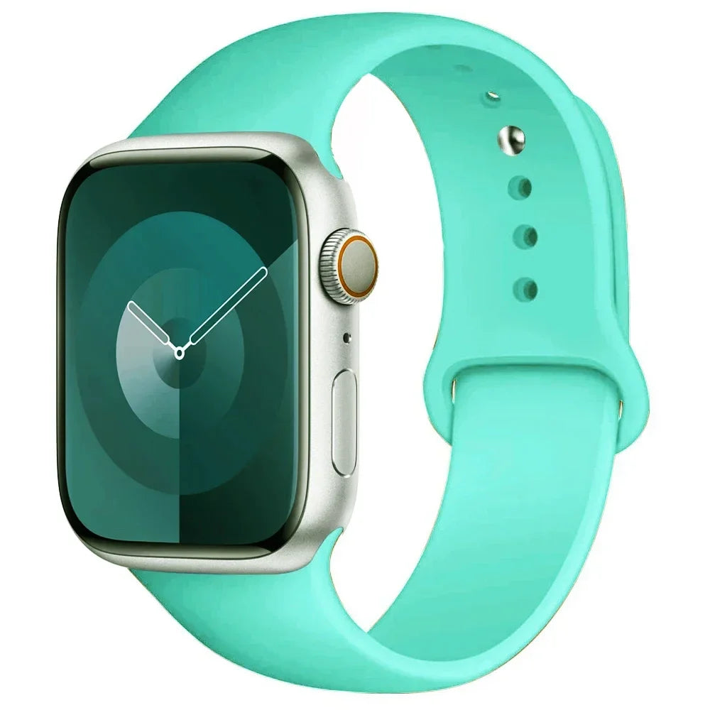 Silicone Band For Apple Watch strap 44mm 45mm 40mm 41mm 42-38mm 45 mm sport bracelet iwatch series 8 7 6 5 4 3 SE 9 Ultra 2 49mm LadyShow.Store