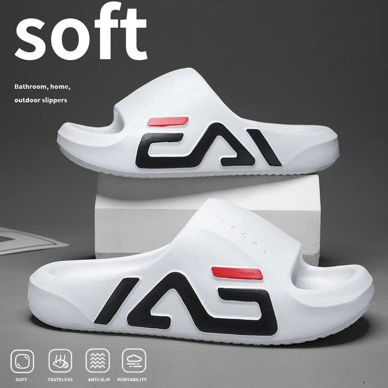Extra-thick Sole Men Soft Air Cushion Casual Slippers EVA Sandals Fashion Flip Flops Outdoor Summer Seaside Beach Shoes Pi-Mart