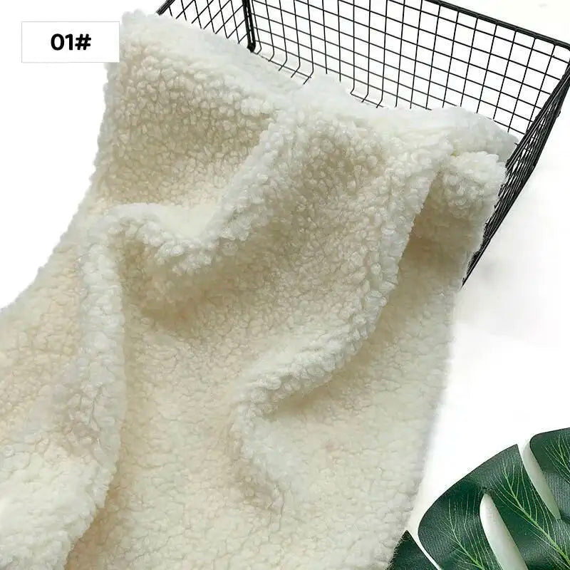 New Teddy Velvet Curled Plush 45x50cm Home Lamb Plush Fabric Soft Artificial Fur Polyester Fiber Mink Fabric DIY Plush Doll Pi-Mart