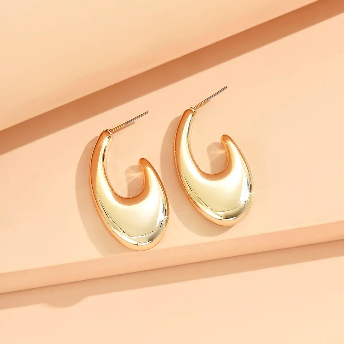 серьги Geometric Irregular Metallic Color Earrings for Women 2024 Minimalist Style Personality Earrings Trendy Jewelry Gift Pi-Mart