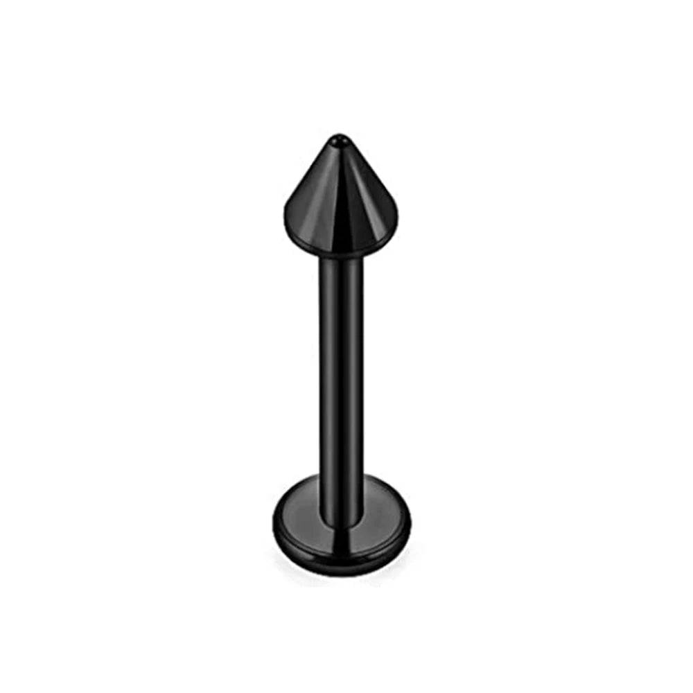 WKOUD 16G Stainless Steel Lip Labret Piercing Crystal Ball Monroe Lip Stud Helix Tragus Conch Piercing Cartilage Earrings Black Pi-Mart