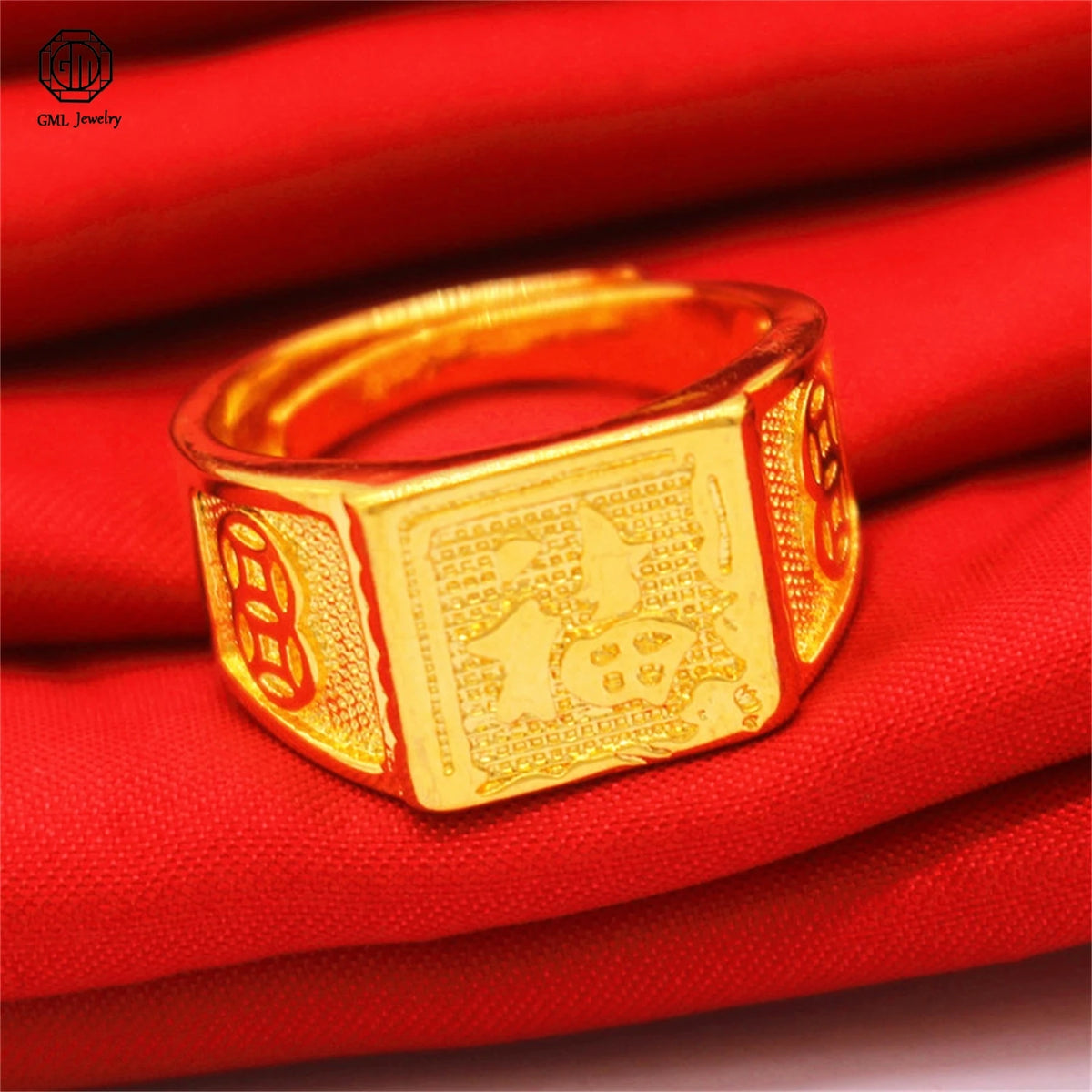 Sand Gold Adjustable Ring Matte Wide Band Openable Fade Resistant Unisex Couple Jewelry Solid Minimalist Gift Pi-Mart