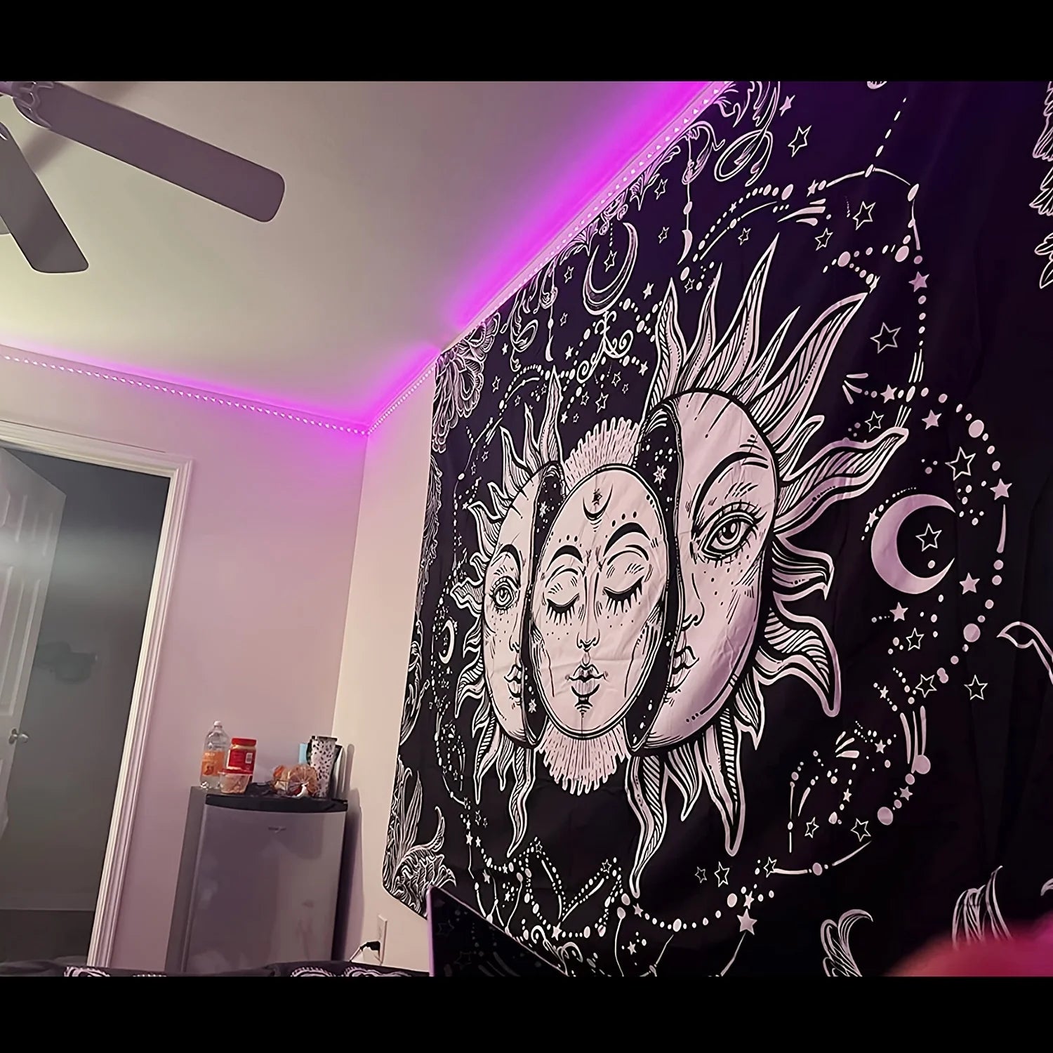 1pcS75*58cm Sun Moon Horoscope Divination Printed Tapestry Home DecorTapestry Wall Decor Pi-Mart