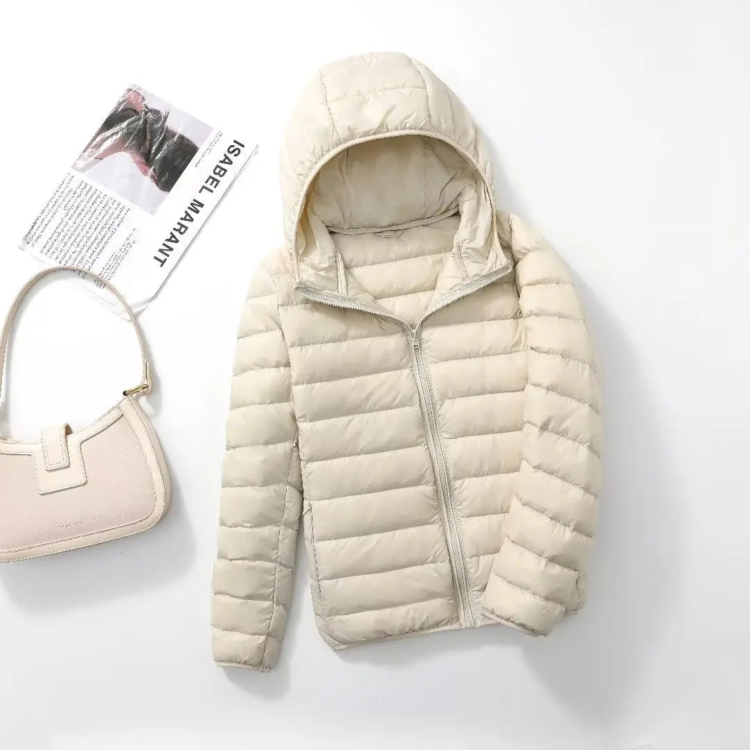 Women Puffer Jacket 15 Colors Plus Size 5XL 6XL 7XL 2025 New Spring Autumn Female Ultra Lightweight Packable Hooded Down Coats LadyShow.Store