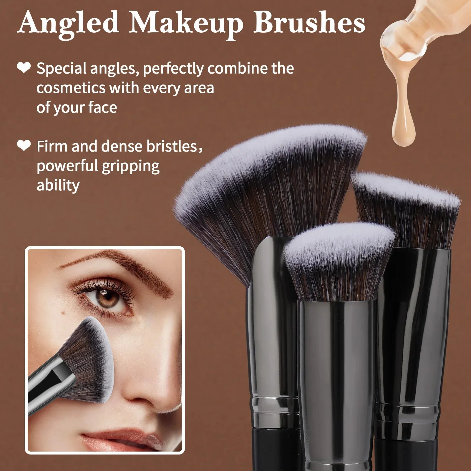 MAANGE Professional Gift Box 25 Pieces Makeup Brushes Kit Face Eye Beauty Brushes For Foundation Conceal Eyeshadow Contour Brush Tri Light Beauty