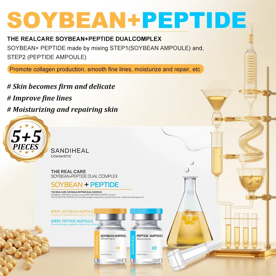 10Vials Copper Peptide Hyaluronic Acid Serum CICA B5 Facial Essence Hydration Korean Skin Care Original Sanendi Beauty Products Tri Light Beauty