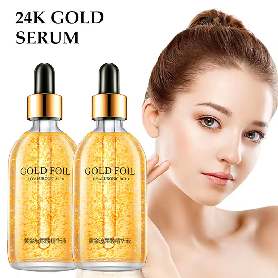 24K Gold Hyaluronic Acid Serum for Face Anti-wrinkle Anti-aging Brightening Moisturizing skincare Facial Serum Essence Face Care Pi-Mart