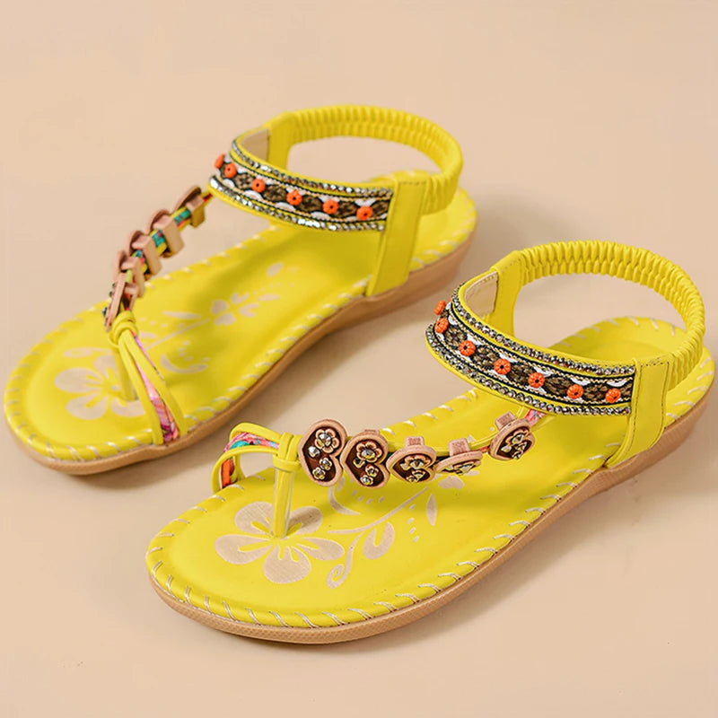 Women's Sandals Bohemia Style Sandals Summer 2026 Shoes For Woman Flip Flops Beach Summer Shoes Women Low Heels Footwear Pi-Mart