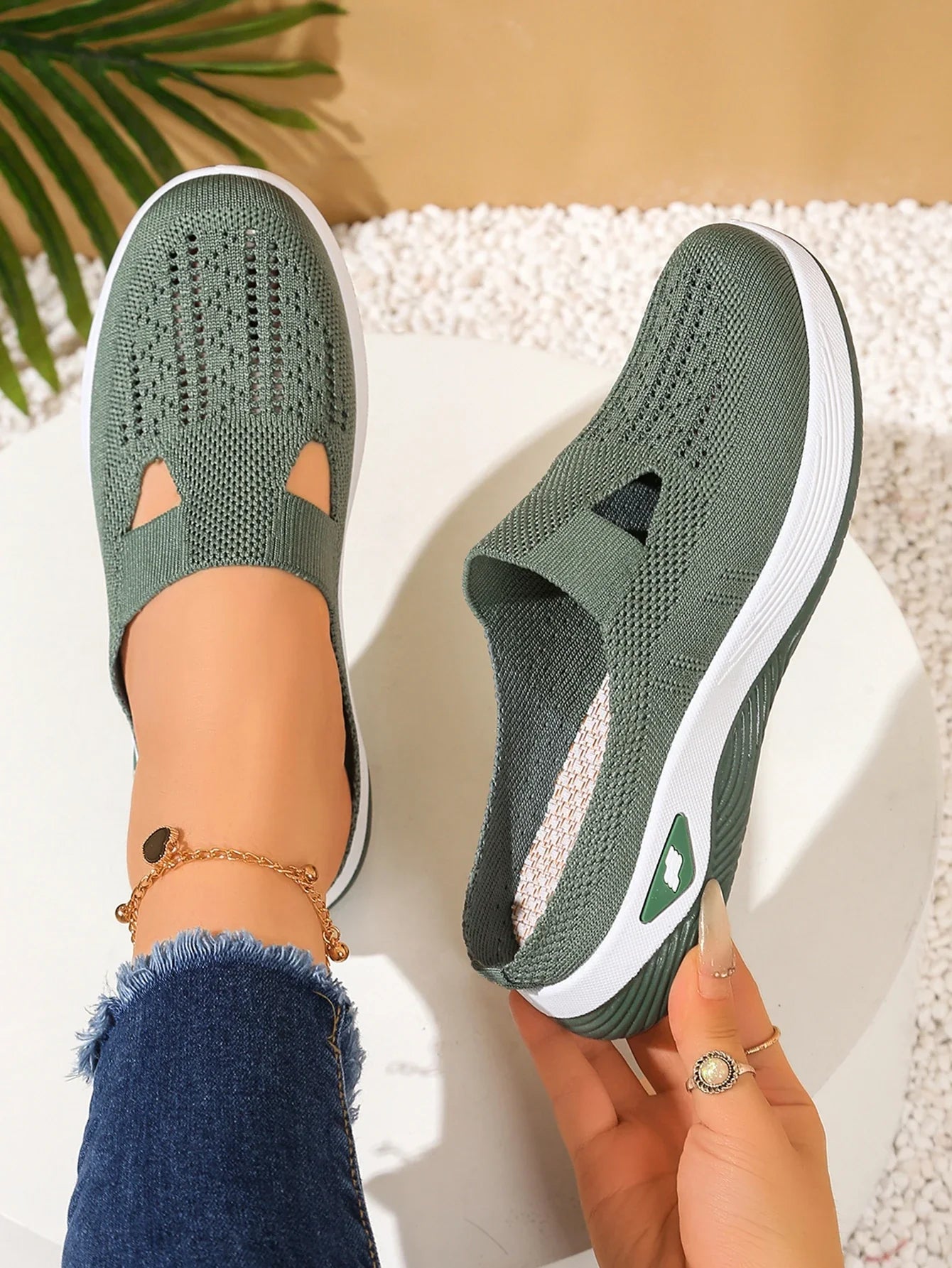 Women Shoes Convenient and Comfortable at Home, One Foot with a Vent and Half Slipper Women's Summer Shoes LadyShow.Store